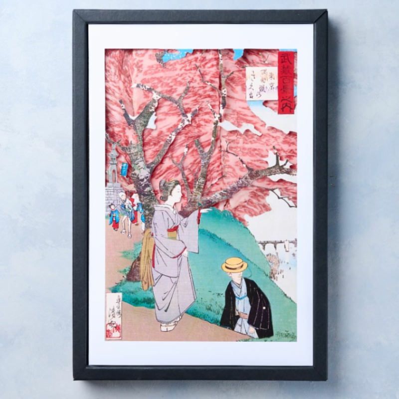 牛の顔 ひょうたん焼き絵 Art Beef Gallery『東京隅田堤のさくら』日本三大和牛「近江牛A5ランク